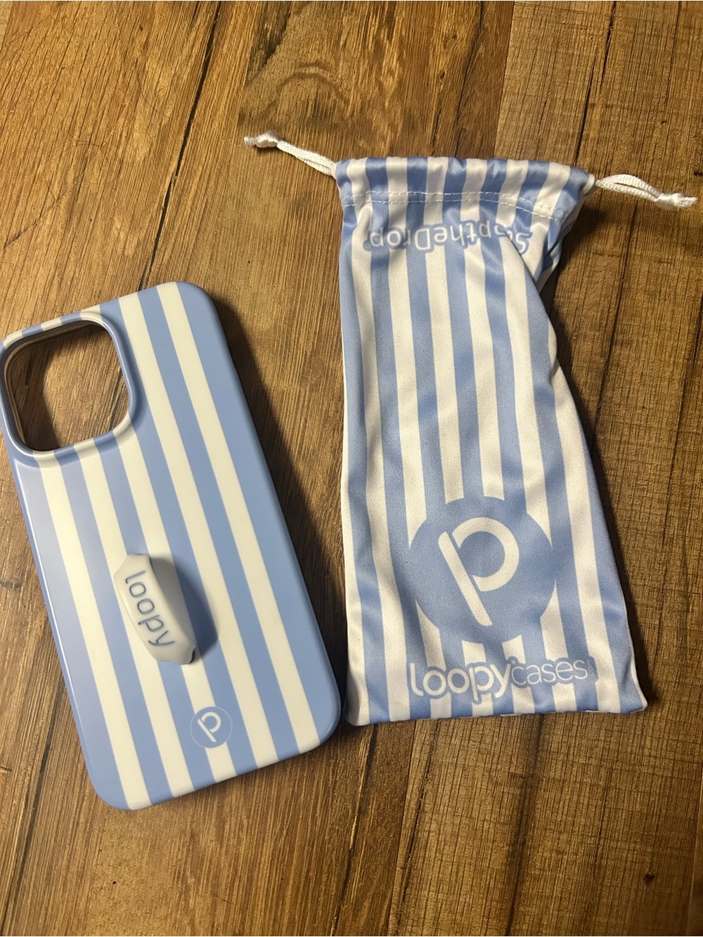 iPhone 14 Pro Max Loopy Case Blue And White Striped
